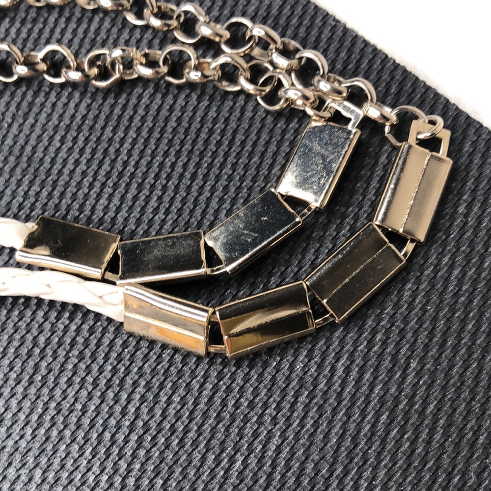 Vintage Necklace- Beads/Mother of Pearl/Faux/Silver Unique Chain - Picture 6 of 17